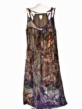 Suzi Chin Maggy Boutique 100% Silk Watercolor Paisley Maxi Dress Size 18W